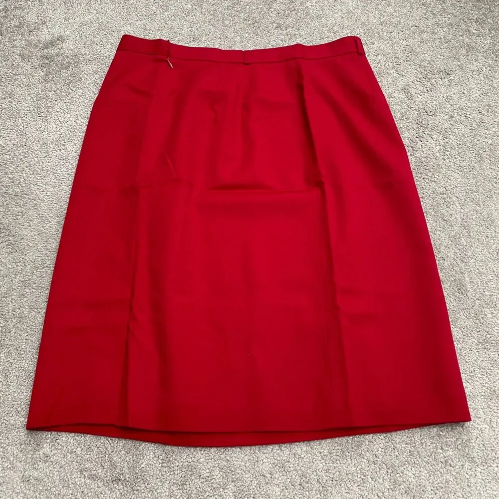 Talbots Vintage Y2K 90's Wool Pencil Straight Skirt Womens 18 Red Lined NWT New